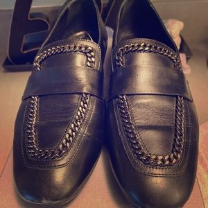 Aquatalia black leather flats
